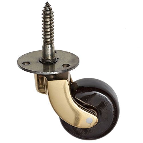 Brass Castor 38mm Brown Wheel with Screw Fitting