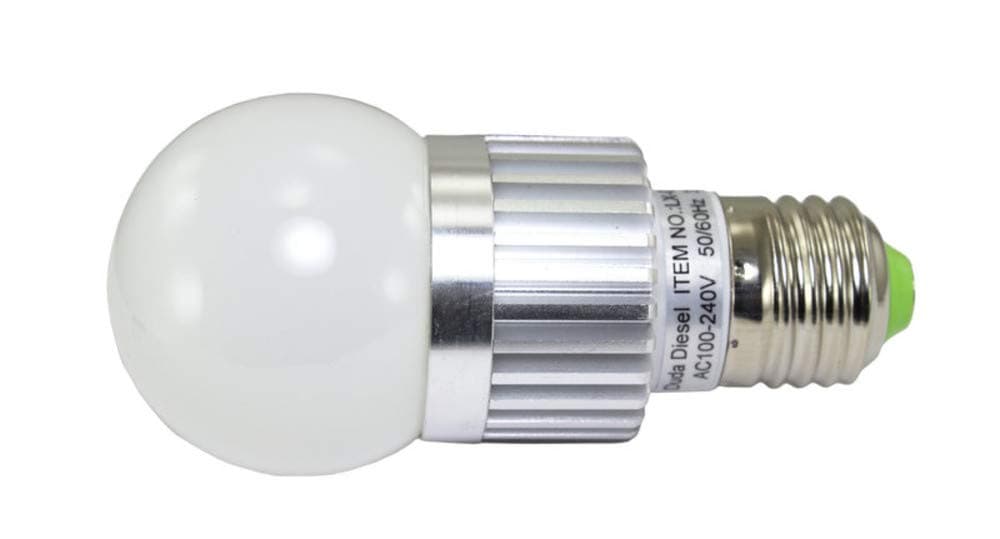 G50-2 LED Light Bulb 3 Watt 240 Lumens 160Β° 35w Equivalent 100-240v AC 50/60 Hz E-26 30000+ Hour Aluminum 2 Year Warranty