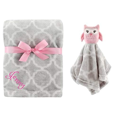 Dream EmbroideryPersonalized Blanket/Security Blanket Custom Blanket Monogram Baby Blanket Baby Shower (Girl Owl)