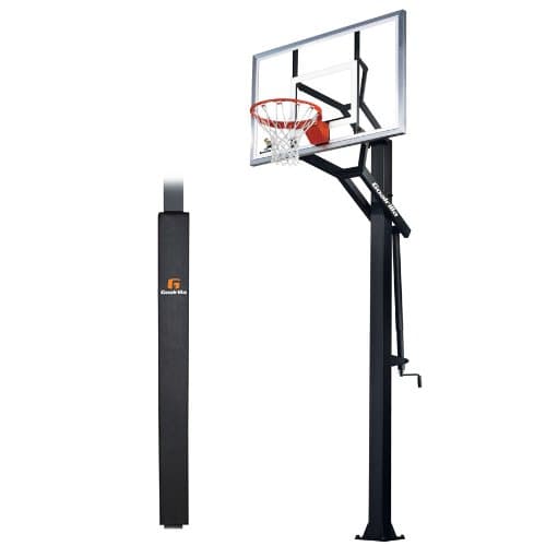 Goalrilla GS54-SPP In-Ground Basketball System Package with Pole Pad, Adjustable 54" Tempered Glass Backboard