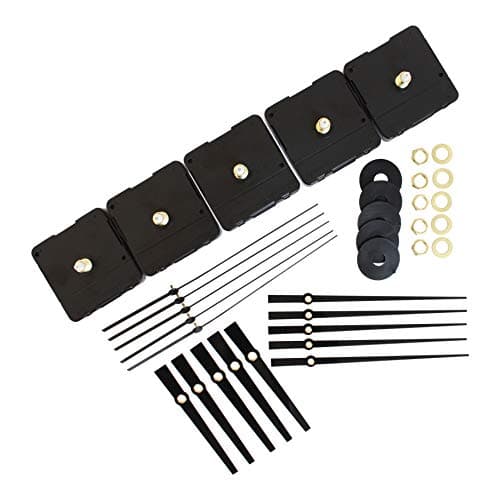 Bjerg Instruments5 Pack Bulk Clock Parts with Replacement Movement Mechanism and Hands for 9 or 10 inch Clock (Classic)
