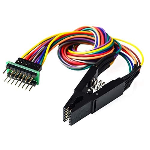SOP16 IC Test Clip, SOP16 to DIP16 Online Test Clip, Suitable for 25 Series Chips, Universal Body Non-Dismantling Programming Clip Test Clamp(SOP16 Clip+Cable+Adapter Board)