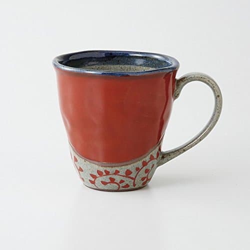 saikai pottery Madori Karakusa Mugcup(L RED) 64051 from Japan