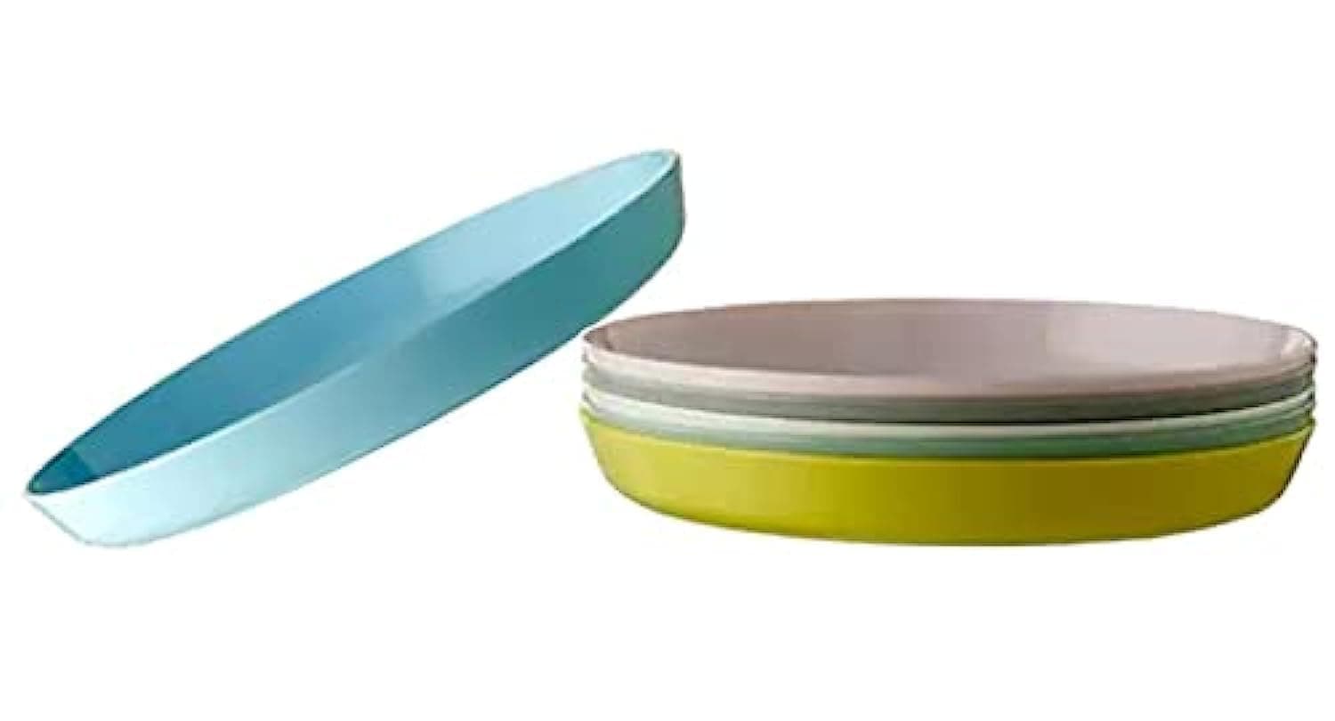 IKEA 804.613.80 Kalas Plastic Plate 6 Pack 19 x 2 centimetres Pastel Multi Coloured