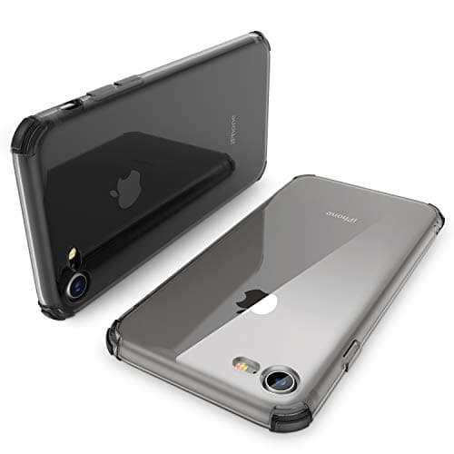 THREEBEES iPhone 8 Case, iPhone 7 Case, Soft TPU Slim Fit Phone Cover, Thin Protective Case for iPhone 7 (2016) / iPhone 8 (2017), Translucent Black