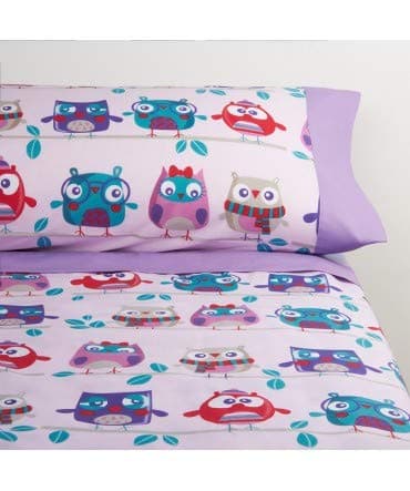 Game of Sheets Children Owl Cama de 90cm