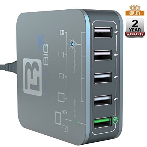 USB Charger Multi device charging-iPhone ,IPad ,Samsung ,Galaxy-USB Wall Charger 5 Port-Quick Charge 3.0 Port-Fast Charging Station