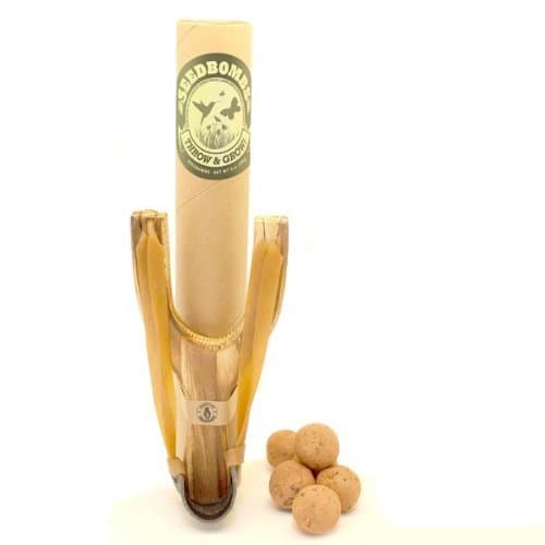 Pollinator-Friendly Seed Bombs by Green Aid (6PK OF BOMBS + SLINGSHOT)