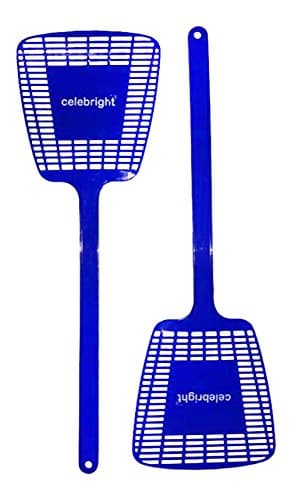 Celebright Fly Swatter - Set of 2 Swatters - Repellent of Flies, Wasps, Bugs, Mosquitoes, and More Insects - Manual not Electrical (Blue)