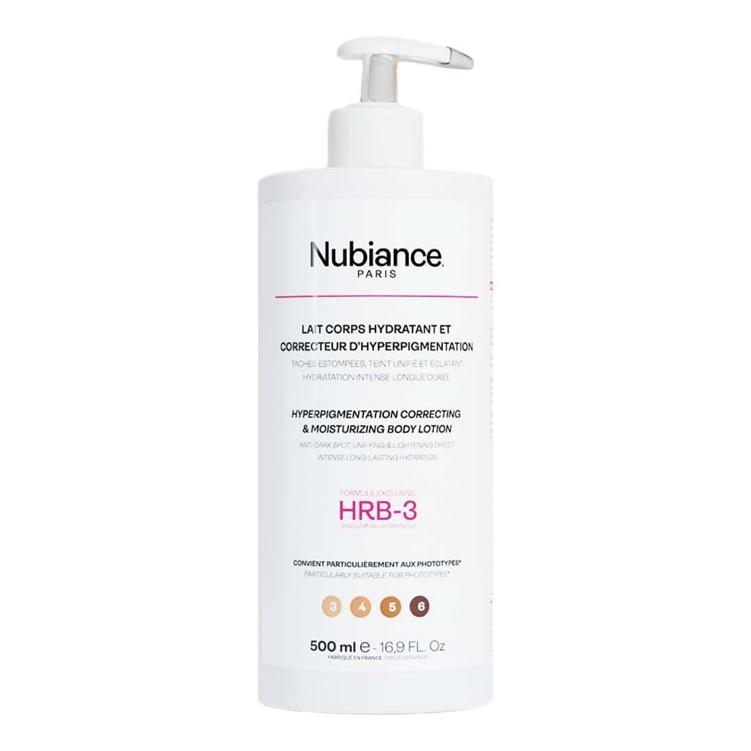 Lait Corps Unifiant & Hydratant HRB-3, 500ml - Soin protecteur et Anti-Tache d'hyperpigmentation - Peaux Sèches, Mixtes et Grasse - Peau Hydratée & Souple