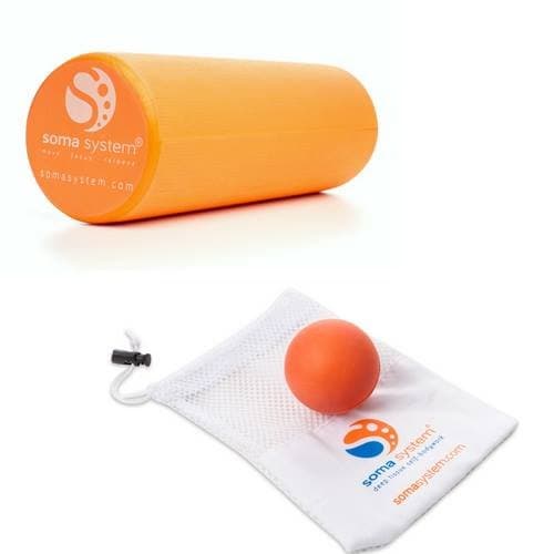 Foam Roller and Massage Therapy Ball. Orange Color, Soft, Portable and Durable Design. Effective for Myofascial Release and Self Deep Tissue Massage Therapy