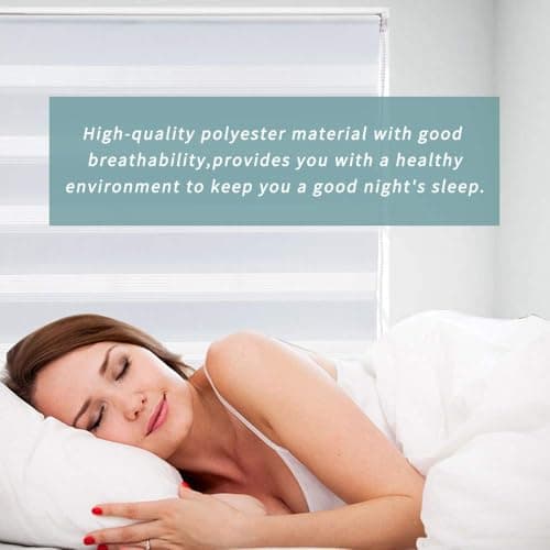 SMONTER Easy Fix Zebra Roller Blind,Day and Night Blinds Curtains with Install Accessories (50CMx150CM-2PACK, WHITE)