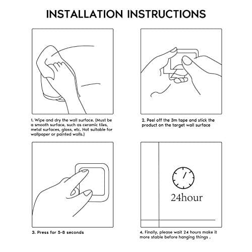 Taozun Adhesive Hooks - Gold Towel Hooks, Stainless Steel 4-Pack Wall Hooks Holder for Hanging Robe Sponges in Bathroom and Bedroom