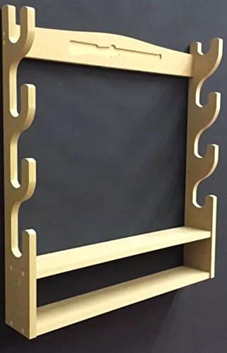 Old Farm Woodcraft Gun Rack Horizontal Cabinet for 4 guns with shelf below Hand Made New Ready to oil stain paint or leave natural