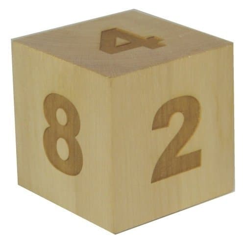 Gigantic Wooden 2 Inch (51mm) Laser Engraved Maple Backgammon Doubling Cube (Doubler)