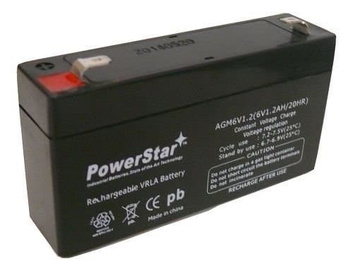 PowerStar Battery replaces pc612 ub613 np1.2-6 ps-612 6V 1.2AH SLA