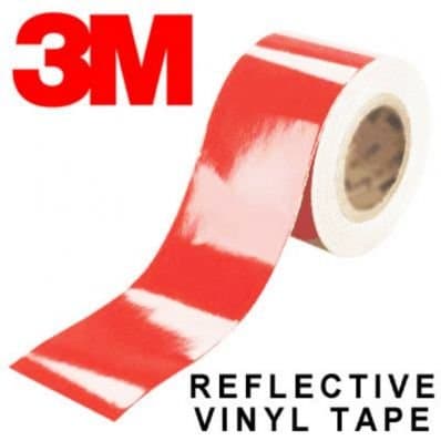 stickerslab – Adhesive Reflective Protectors Scotchlite Brand: 3 M Series 580 Red Larghezza - 50mm, Lunghezza - 1 metro