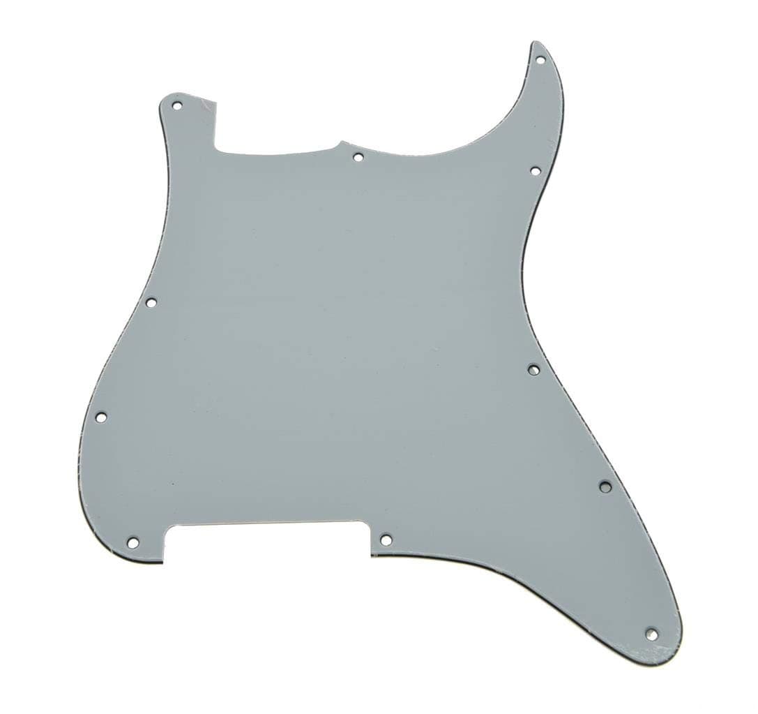 KAISH 11 Hole Strat Blank Pickguard ST Blank Scratch Plate No Pickup Holes for USA/Mexico Stratocaster/Strat White 3 Ply