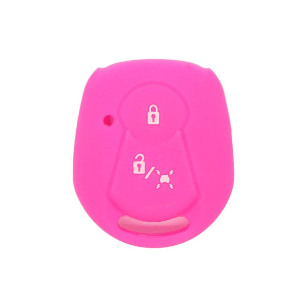 SEGADEN Silicone Cover Protector Case Holder Skin Jacket Compatible with SSANGYONG Actyon Kyron Rexton 2 Button Remote Key Fob CV4632 Pink CV4632RS