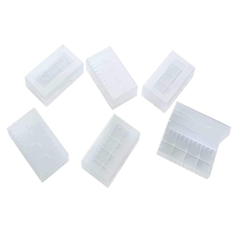 WYAN Pack of 6 for 20700/21700 Battery Box Container, Waterproof Battery Box, Battery Storage Box, Battery Box for Protecting and Transporting (White Transparent)