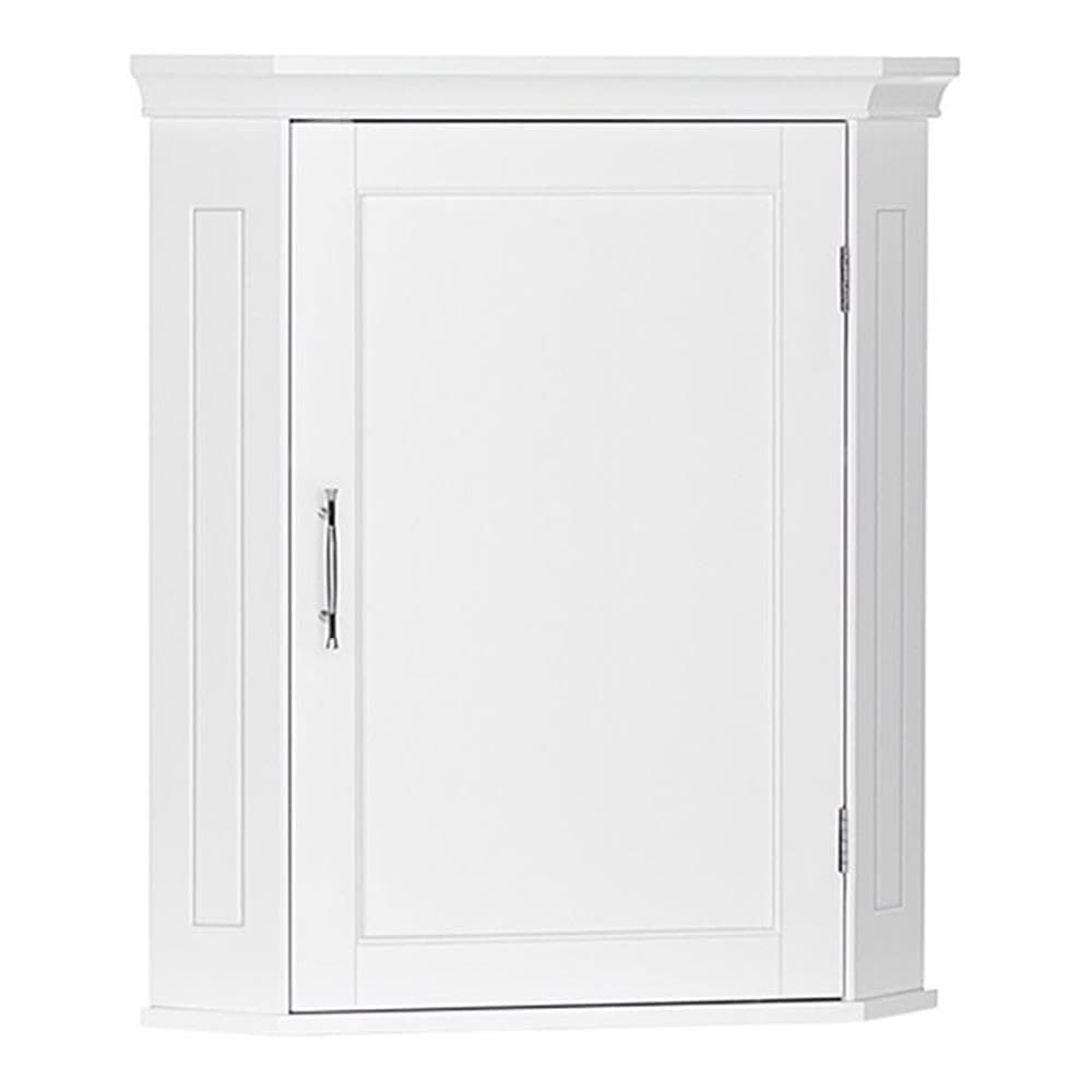 RiverRidge Somerset Corner Wall Bathroom Cabinet with an Adjustable Shelf, Inset Door, Two-Tone Handle - Space-Saving MDF Bathroom Cabinet for Toiletries