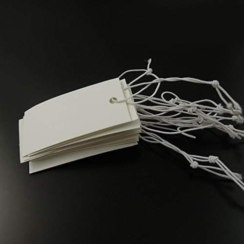 Julie Wang1000pcs per Packs Price Tags Marking Labels Display Hang Tags with Elastic String, 36 by 18 mm