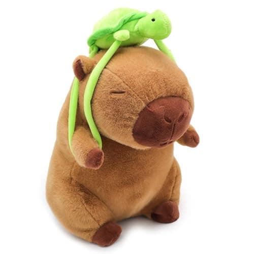 Flufies Plush Soft Toys for New Born Baby and Baby Boy - Soft and Easy Wash Plush - Huggable Plush Toys for Girls and Boys - Soft Toy for Home Décor (Capybara with Turtle Backpack)