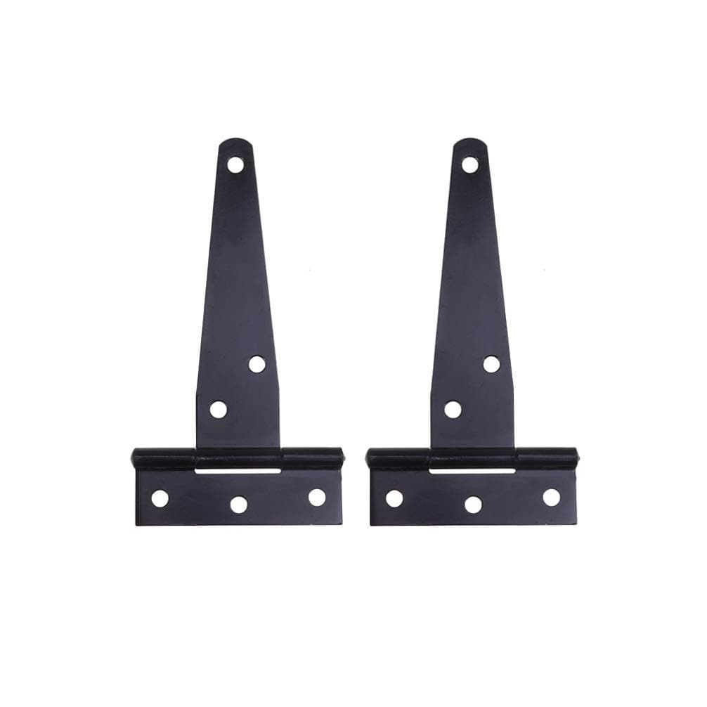 DOITOOL2 Pcs 2 Inch Black T Strap Hinges Outdoor Galvanized Rustproof Gate Hinges for Wooden Fences Barn Door Shed Door Hardware