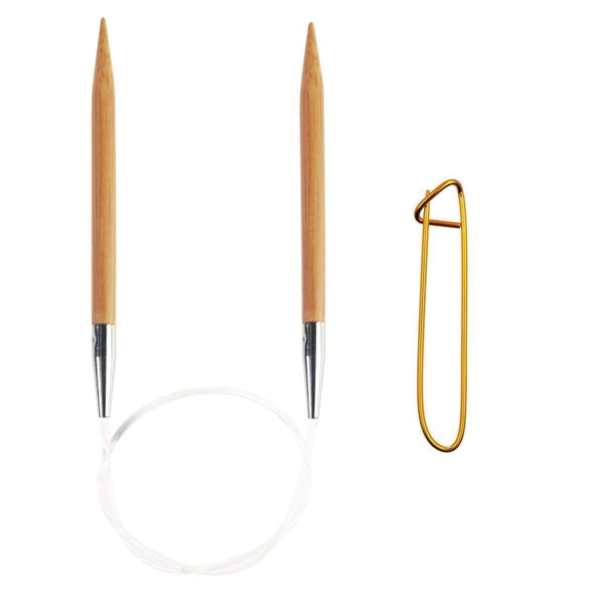 Wooden Large 24 inch (61cm) Circular Knitting Needles US Size 50 (25mm) 2024-50 with Stitch Holder