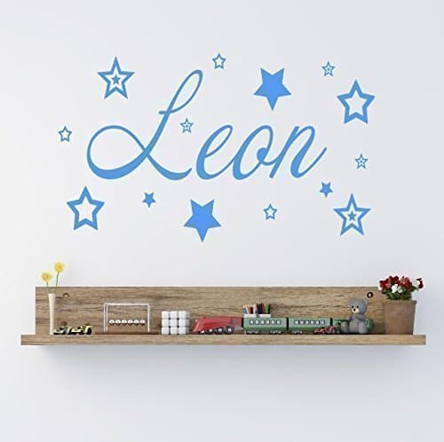 Personalised Name With Stars Vinyl Wall Art Sticker ** ANY NAME ** - kids54 (2 - Medium 60 x 40 cm)