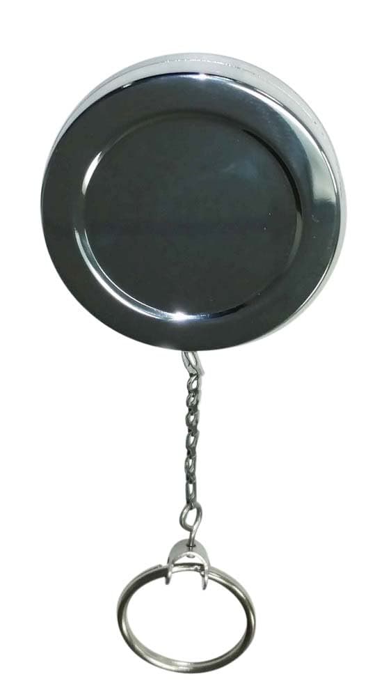 Key Reel with Heavy Duty 18" Stainless Steel Retractable Keychain, Oversized Split Ring and Strong Heavy Duty Belt Clip