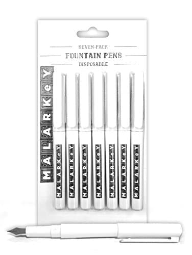 MALARKeY Disposable Fountain Pens, Fine Nib (7-pack set)