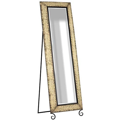 Everly Hart Collection Antique Bronze Embossed Metal Standing Full Length Mirror