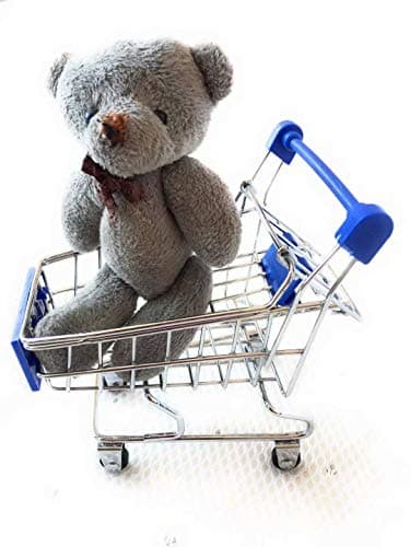 Mini supermarket trolley - Shopping cart - Shopping utility model - Restaurant table - Company - Family essentials - Sturdy stainless steel for children's best gift (blue (4.5 x 3.4 x 4.7 inches))