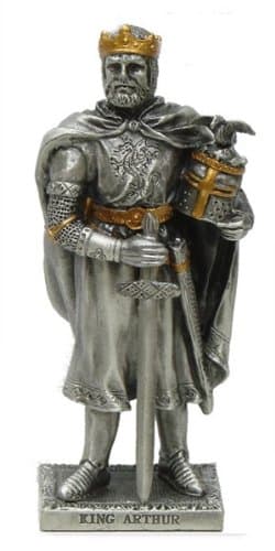 Pewter King Arthur Metal Knight With Gold Accents