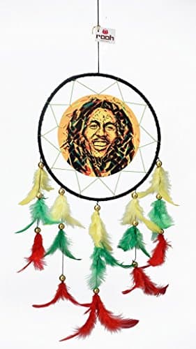 Rooh Dream Catcher ~ Canvas Bob Marley ~ Handmade hangings for Home Decor, Wall hangings, Garden, car, Outdoor, Bedroom â€¦ (Green)