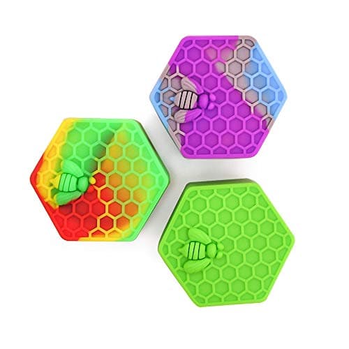 VEEAPE Dab Silicone Containers Food Grade 26ml 3Pcs, Non-Stick Wax Concentrate Container, Multipurpose Mixed Color Silicone Jars for Pigments, Lip Balm, Spices and Pills