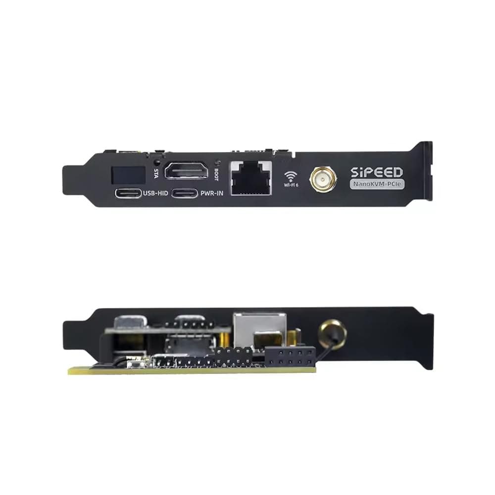 Sipeed NanoKVM-PCIe IP-KVM Remote Control Operations Maintenance Server, DDR3 RISC-V Linux Development Board, 1TOPS NPU 1GHz SG2002 RISC-V CPU, HDMI PCIe 100M Network Port (NanoKVM-PCIe ETH+WiFi)