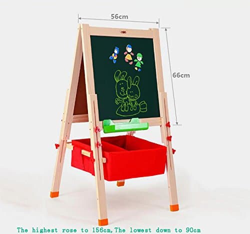 Global- Children Wood Material Blackboard Whiteboard Sided Drawing Board,Household Folding Blackboard Scaffolding Vertical Drawing Board(height 156cm)
