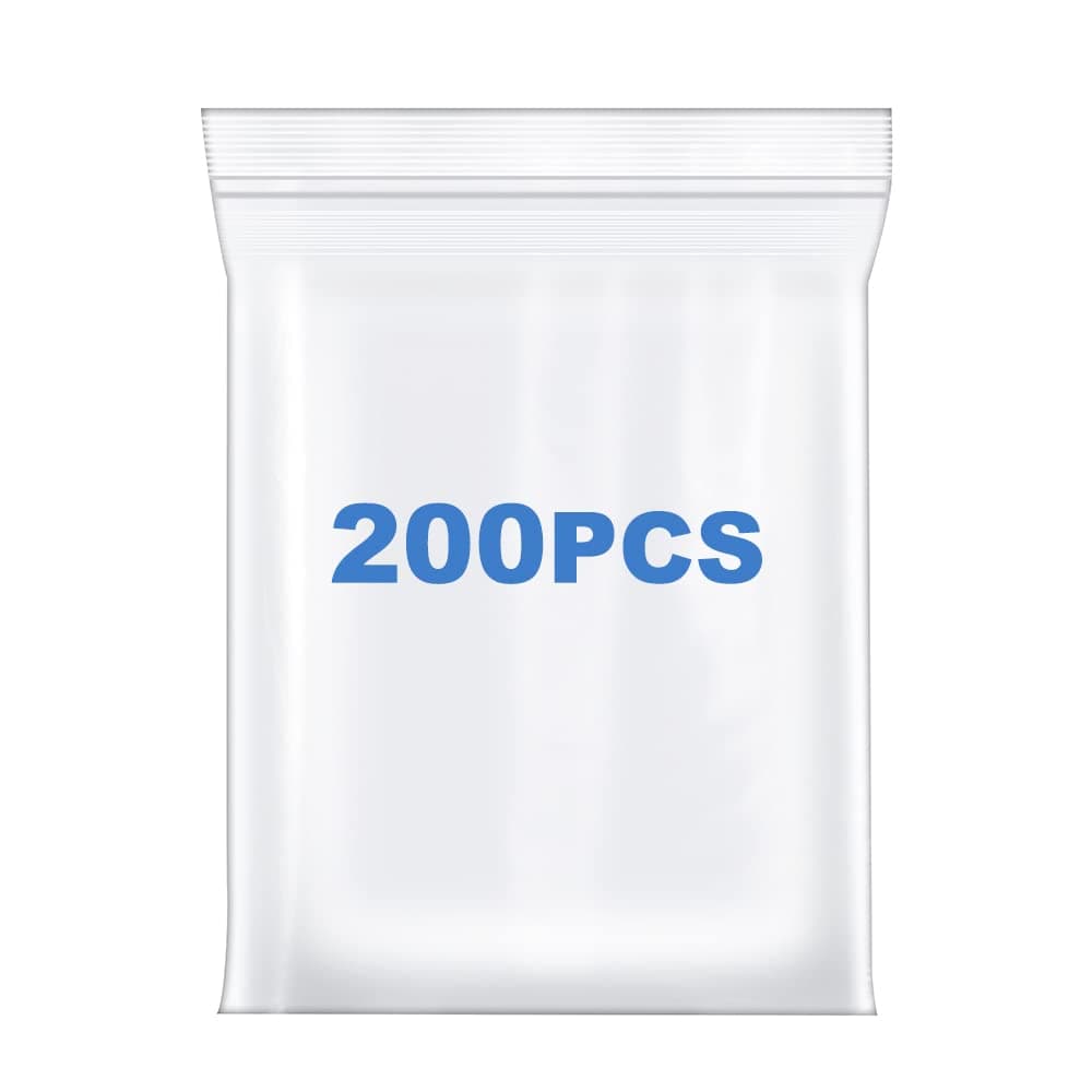 200 PCS 2" x 3" Thick 4 Mil Small Clear Zip Poly Bags Plastic Reclosable Zip Seal Lock Bags Heavy-Duty Necklace Ring Coin Beads Jewelry Pill Zipper Bag