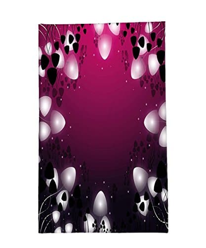 Interestlee Fleece Throw Blanket Mushroom Hallucinogenic Mushrooms of Psilocybe Group Fantastic Nature Marvelous Magenta Black White
