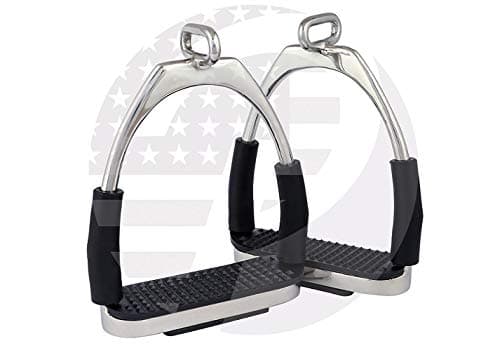 Offset Horse Flexible Safety Stirrups (4.75’’) Riding Bendy Iron Steel