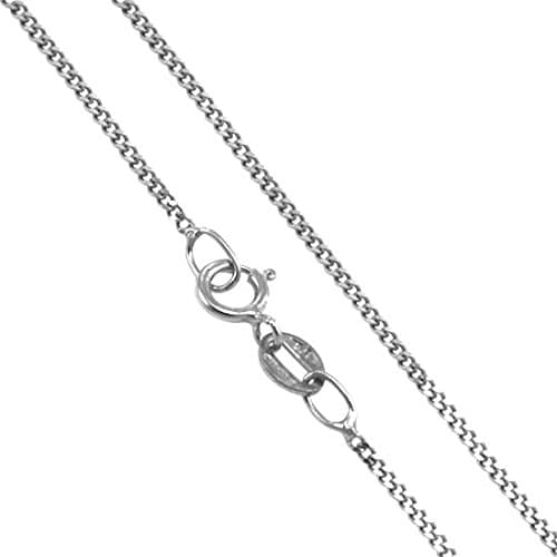 PINTI Solid Genuine 925 Sterling Silver 1 mm Diamond Cut Curb Chain|Sizes from : 14 16 18 20 22 24 28 30 inch / 36 40 45 50 55 60 71 76 cm
