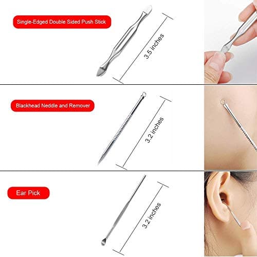 Manicure Pedicure Set Tools Professional Stainless Steel Nail Care Kits with Holographic Travel Case(Pink)