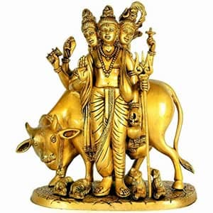 HC- Antique Dattatreya Bhagwan Idol/ Guru Dattatreya Astadhatu Mix Brass Idol for Home Temple (20 cm)