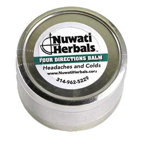 Nuwati Herbals Headache and Cold Healing Balm Four Directions Balm - Blend of Remedy Herbs with Eucalyptus, Camphor, and Menthol, 4 Ounces