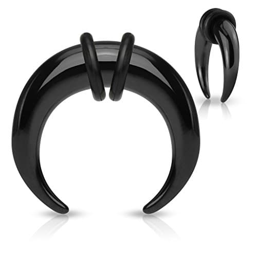 C Shape Pincher Taper Black Titanium Anodized Over 316l Surgical Steel (1 Pair) Nickle Free