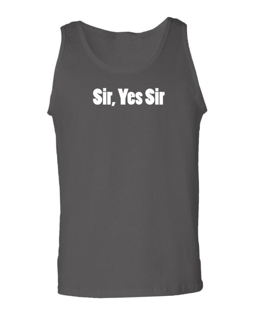 Fierce Pup Men's - Sir, Yes Sir - Men's Tank Top Charcoal Grey