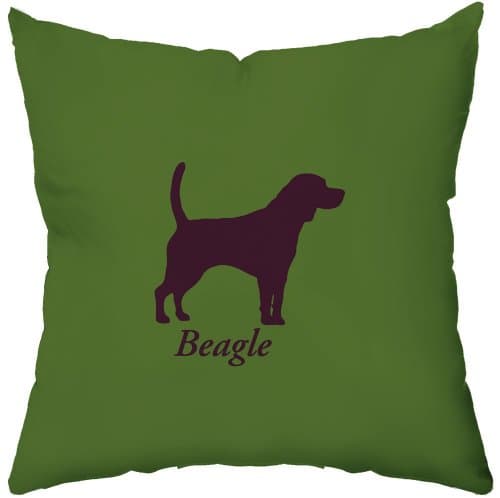 Checkerboard Decorative Throw Pillow, 18 by 18-Inch, Beagle, Olive