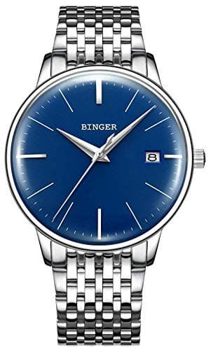 Men's Japanese Movement Automatic Mechanical Watch with Stainless Steel Band